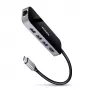 Axagon HMC-6GL USB 3.2 Gen 1 šakotuvas, 3x USB-A, HDMI 4k/30Hz, RJ-45, PD 100W, 20cm USB-C laidas