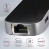 Axagon HMC-6GL USB 3.2 Gen 1 šakotuvas, 3x USB-A, HDMI 4k/30Hz, RJ-45, PD 100W, 20cm USB-C laidas