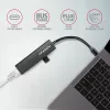 USB-C HUB Axagon HMC-GL3A 3x USB-A Gbit-LAN Juodas