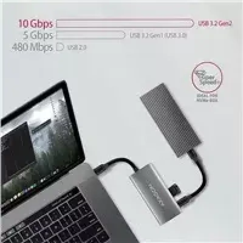 AXAGON HMC-4G2 USB-C 3.2 Gen 2 10 Gb/s hubas, 2x USB-A + 2x USB-C, kabelis USB-C 13 cm
