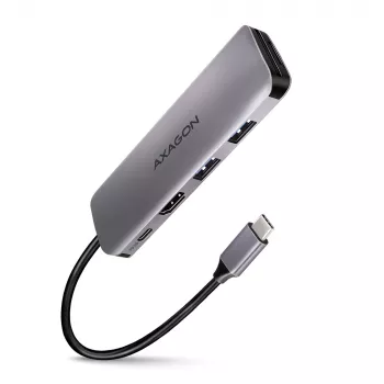 Axagon HMC-5 USB 3.2 Gen 1 hubas, 2x USB-A, HDMI, SD/microSD, PD 100W, 20 cm USB-C laidas