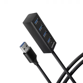 Axagon HUE-M1AL 4x USB 3.2 Gen 1 MINI šakotuvas, metalinis, 1,2 m USB-A laidas
