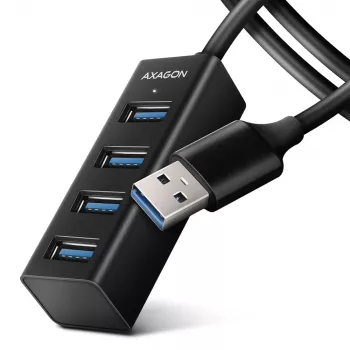 Axagon HUE-M1AL 4x USB 3.2 Gen 1 MINI šakotuvas, metalinis, 1,2 m USB-A laidas