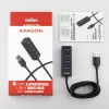 Axagon HUE-M1AL 4x USB 3.2 Gen 1 MINI šakotuvas, metalinis, 1,2 m USB-A laidas