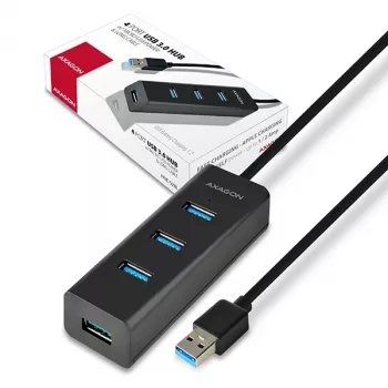 Axagon HUE-S2BL 4x USB 3.0 Įkrovimo stotelė su 1,2 m kabeliu, maitinimo mikro USB