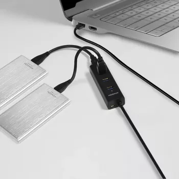 Axagon HUE-S2BL 4x USB 3.0 Įkrovimo stotelė su 1,2 m kabeliu, maitinimo mikro USB