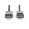 DIGITUS DP į HDMI laidas su LED 4K/30Hz, 2m, aliuminio korpusas, auksuoti kontaktai