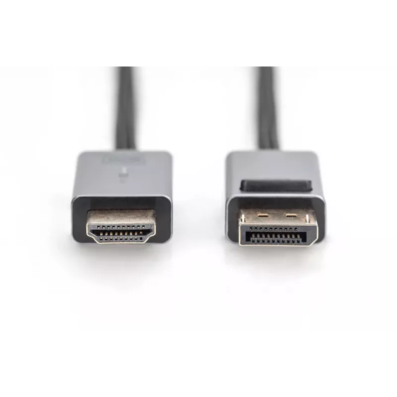 DIGITUS DP į HDMI laidas su LED 4K/30Hz, 2m, aliuminio korpusas, auksuoti kontaktai