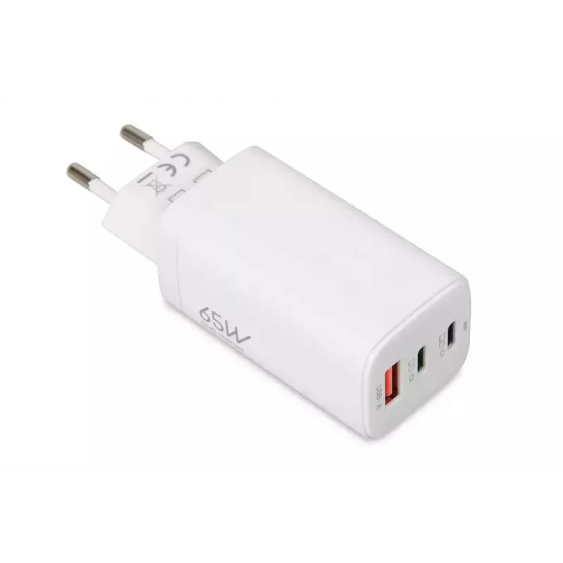 Įkroviklis IBOX ILUC65W, 65 W, 2x USB-C + 1x USB-A, baltas, 1,5 m laidas