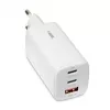 Įkroviklis IBOX ILUC65W, 65 W, 2x USB-C + 1x USB-A, baltas, 1,5 m laidas