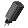 Mobiliojo įrenginio greitasis kroviklis IBOX ILUC65B — 65 W, 3x USB (2x USB-A Gen1, 1x USB-C), juodas, 100–240 V