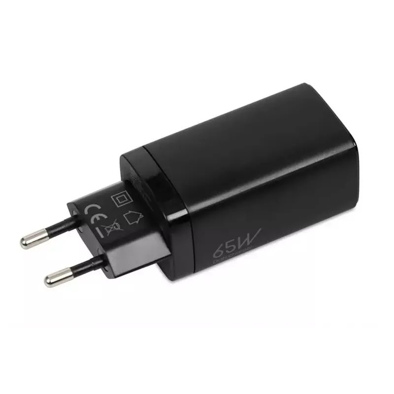 Mobiliojo įrenginio greitasis kroviklis IBOX ILUC65B — 65 W, 3x USB (2x USB-A Gen1, 1x USB-C), juodas, 100–240 V