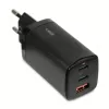 Mobiliojo įrenginio greitasis kroviklis IBOX ILUC65B — 65 W, 3x USB (2x USB-A Gen1, 1x USB-C), juodas, 100–240 V
