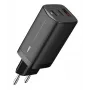 Mobiliojo įrenginio greitasis kroviklis IBOX ILUC65B — 65 W, 3x USB (2x USB-A Gen1, 1x USB-C), juodas, 100–240 V
