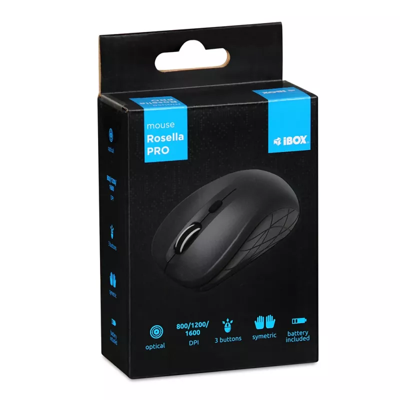IBOX I009w - Belaidė optinė pelė Rosella Wireless Juoda