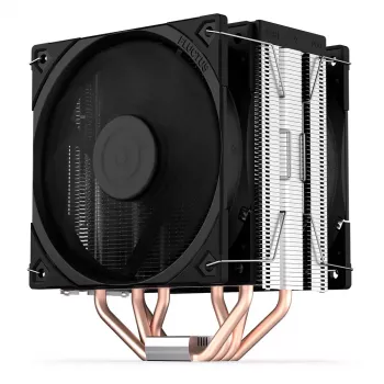 Oro aušintuvas ENDORFY Fera 5 Dual Fan — 2x 120 mm PWM ventiliatoriai, 4 šilumos vamzdeliai, TDP 220 W, suderinamas su LGA 2011 ir kitais lizdais, juodas