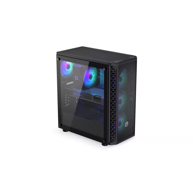 PC korpusas ENDORFY Signum 300 ARGB Tower Black — ATX, grūdintas stiklas, ARGB apšvietimas, palaiko GPU iki 350 mm, CPU aušintuvo aukštis iki 161 mm
