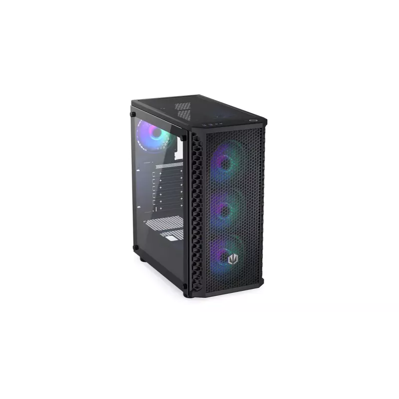 PC korpusas ENDORFY Signum 300 ARGB Tower Black — ATX, grūdintas stiklas, ARGB apšvietimas, palaiko GPU iki 350 mm, CPU aušintuvo aukštis iki 161 mm