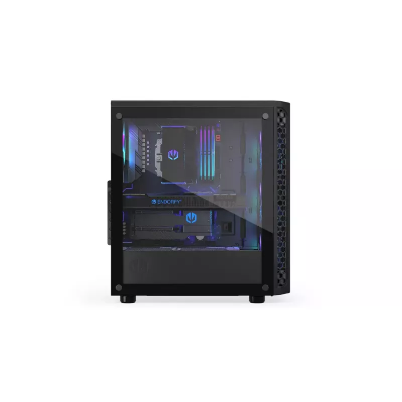 PC korpusas ENDORFY Signum 300 ARGB Tower Black — ATX, grūdintas stiklas, ARGB apšvietimas, palaiko GPU iki 350 mm, CPU aušintuvo aukštis iki 161 mm