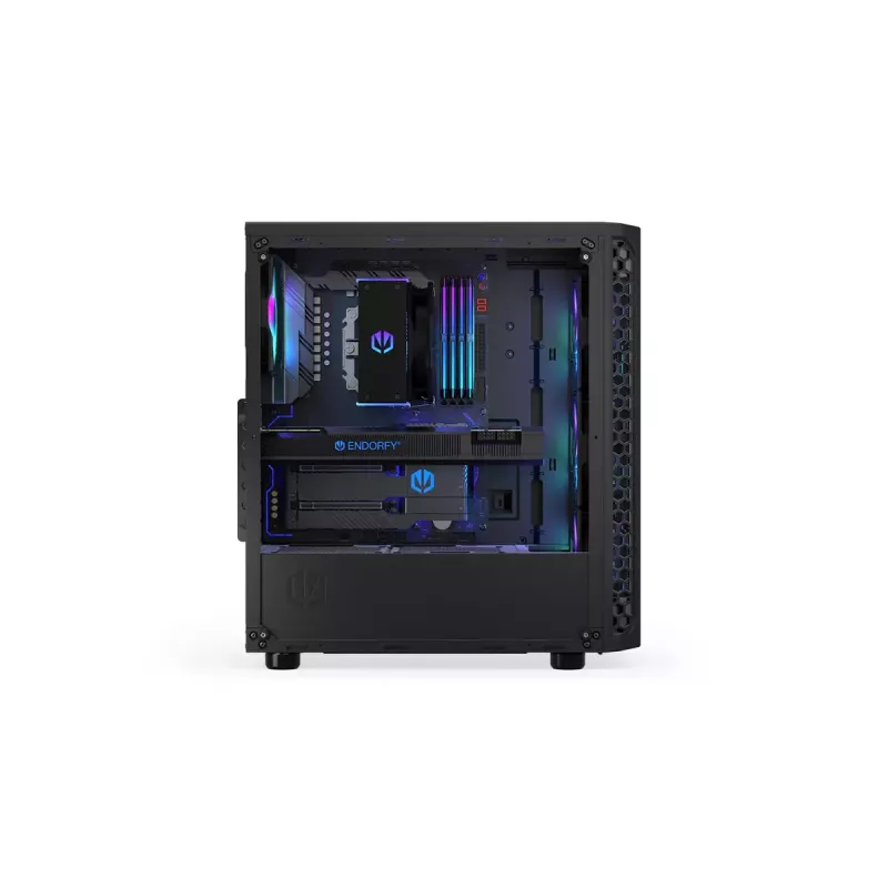 PC korpusas ENDORFY Signum 300 ARGB Tower Black — ATX, grūdintas stiklas, ARGB apšvietimas, palaiko GPU iki 350 mm, CPU aušintuvo aukštis iki 161 mm