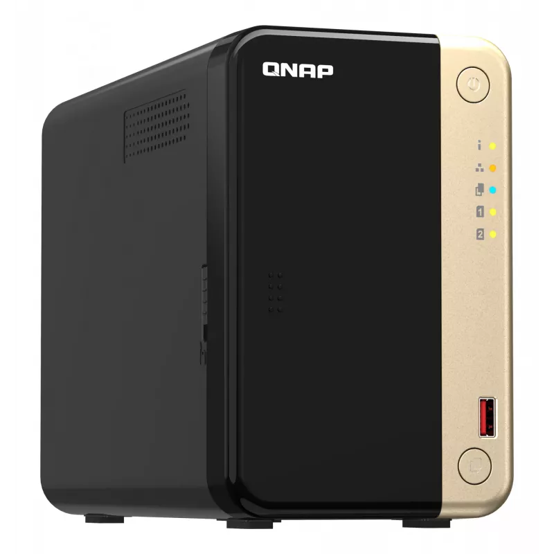 QNAP TS-264 NAS bokštinis Intel® Celeron® N5095 8 GB 0 TB QNAP QTS Juoda, Auksinė