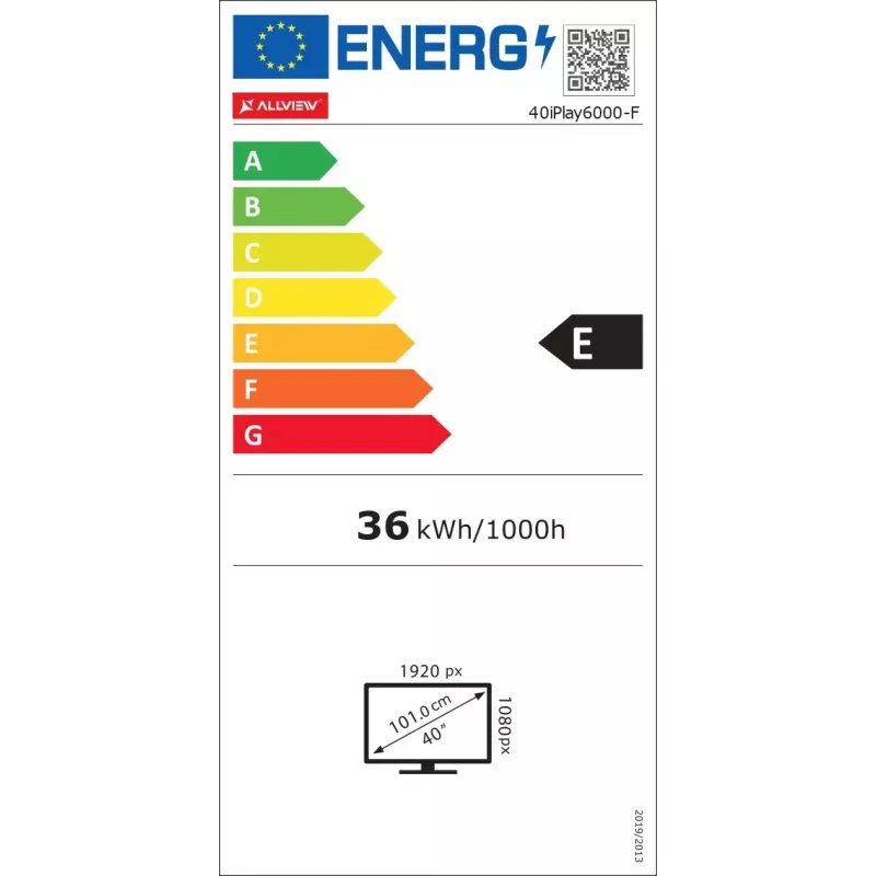 LED televizorius Allview 40iPlay6000-F/1 40 colių (101 cm) FHD, VIDAA, Wi‑Fi, HDMI, USB, juodas