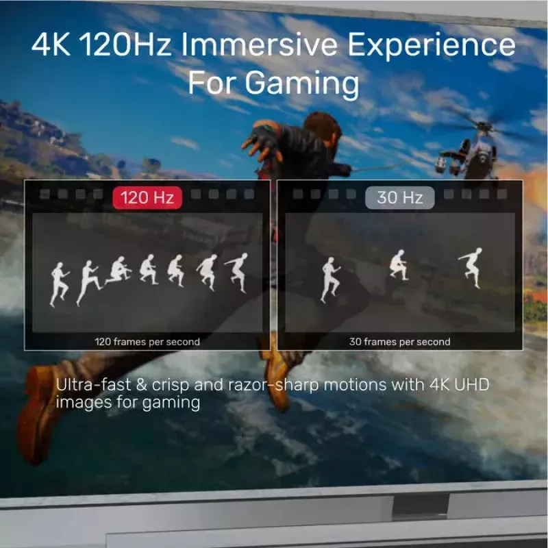 HDMI kabelis Unitek C140W 5 m — HDMI A tipo į A tipą, HDMI 2.1, 48 Gbit/s, 120 Hz, juodas