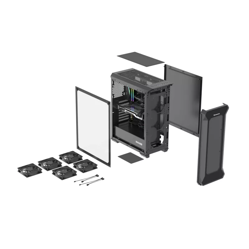 Korpusas GENESIS Irid 505F Midi Tower Juodas