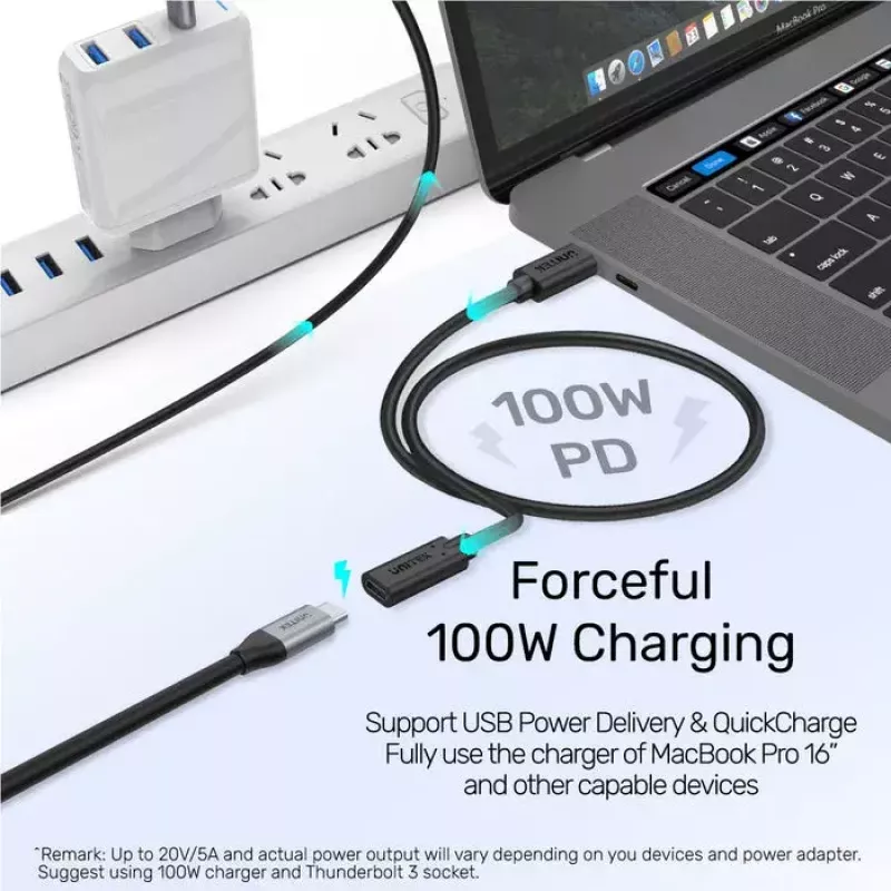USB-C į USB-C laidas Unitek C14086BK-1.5M — USB 3.2 Gen 2, 10 Gbit/s, 5 m, juodas