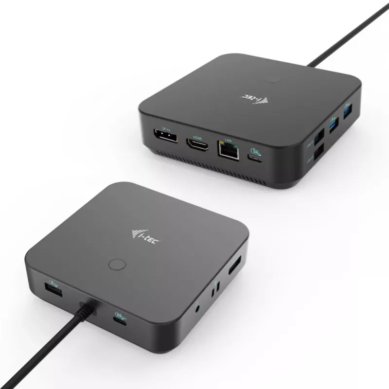 i-tec USB-C HDMI Dual DP dokų stotelė su Power Delivery 100 W ir universaliu 100 W įkrovikliu