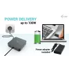 i-tec USB-C HDMI Dual DP dokų stotelė su Power Delivery 100 W ir universaliu 100 W įkrovikliu