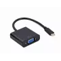 GEMBIRD USB Type-C į VGA adapteris, 15 cm, juodas