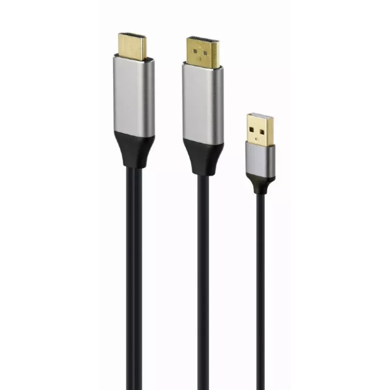 Gembird aktyvus 4K HDMI (vyriškas) į DisplayPort (vyrišką) adapterio laidas, 2 m - juodos spalvos