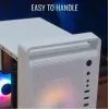Kompiuterio korpusas AEROCOOL PGS CS-109-G-WT-v1 Mini Tower SPCC baltas – microATX, iki 26 cm GPU, FRGB, tinklinis priekis