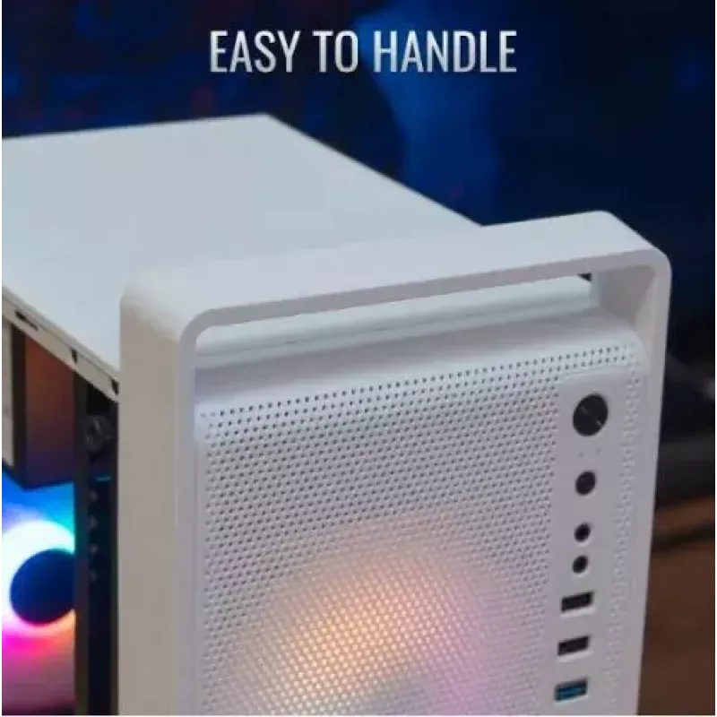 Kompiuterio korpusas AEROCOOL PGS CS-109-G-WT-v1 Mini Tower SPCC baltas – microATX, iki 26 cm GPU, FRGB, tinklinis priekis