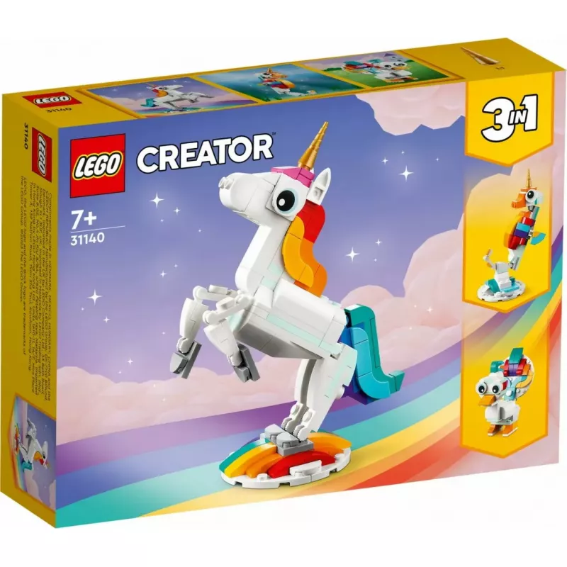 Konstruktorius LEGO Creator 3in1 31140 Magiškas vienaragis, 145 dalių, 130 mm aukštis, nuo 7 metų