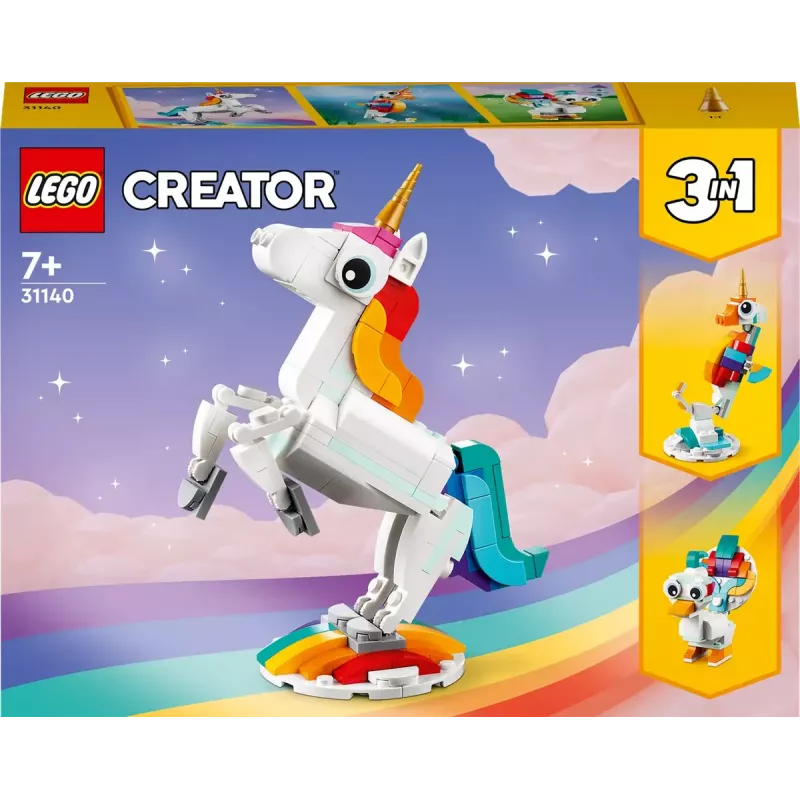 Konstruktorius LEGO Creator 3in1 31140 Magiškas vienaragis, 145 dalių, 130 mm aukštis, nuo 7 metų