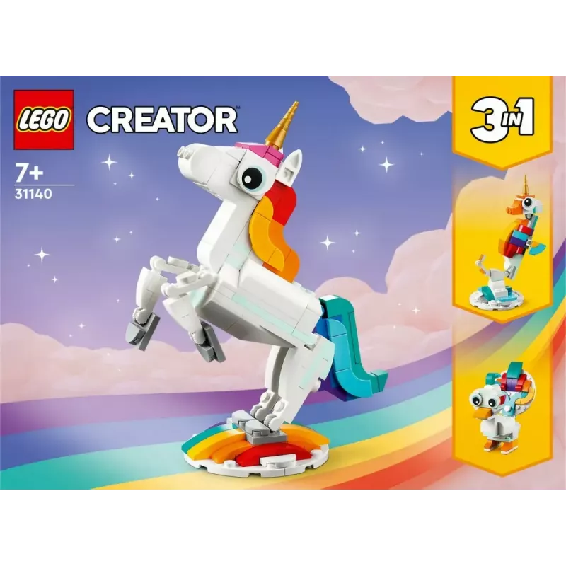 Konstruktorius LEGO Creator 3in1 31140 Magiškas vienaragis, 145 dalių, 130 mm aukštis, nuo 7 metų