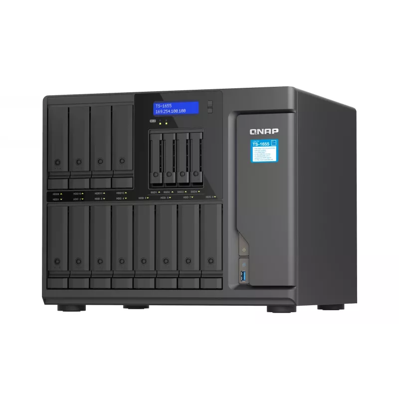 QNAP TS-1655 NAS bokštas Intel Atom® C5125 8 GB DDR4 0 TB QNAP Turbo System Juoda