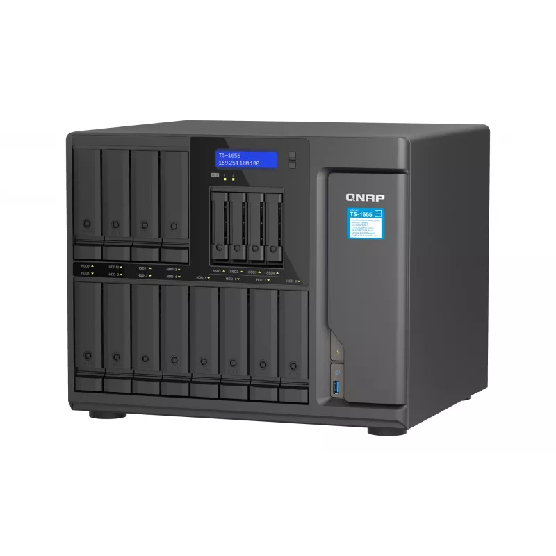 QNAP TS-1655 NAS bokštas Intel Atom® C5125 8 GB DDR4 0 TB QNAP Turbo System Juoda