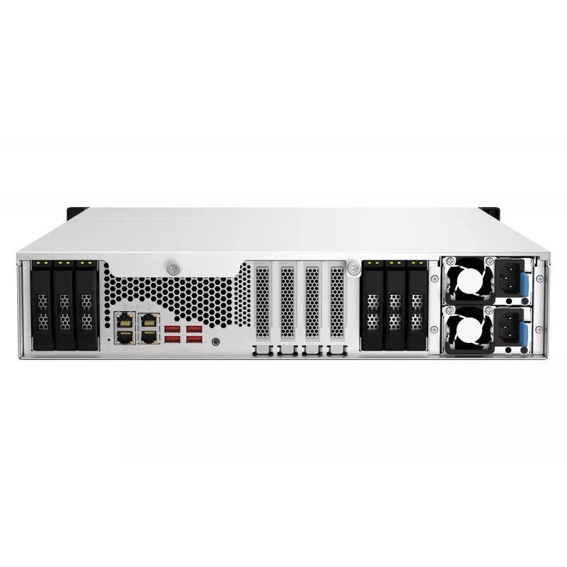 QNAP TS-H1887XU-RP NAS stelažinis (2U) Intel Xeon E E-2336 32 GB DDR4 0 TB QuTS hero juoda, balta