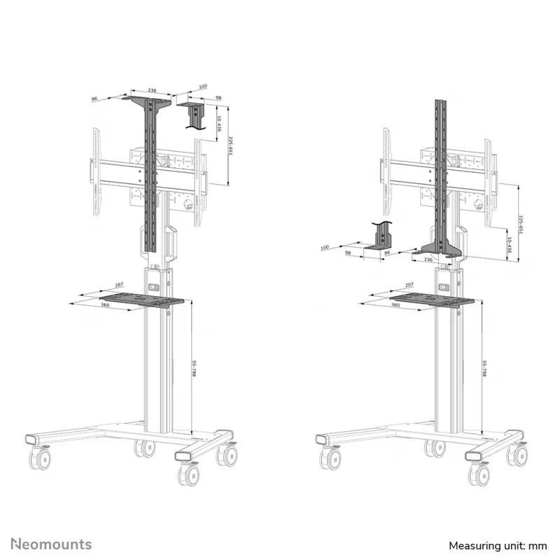 Lentyna Neomounts AFLS-825BL1 Juoda Plieninė 2.92 kg