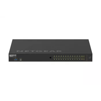 NETGEAR M4250-26G4XF-PoE+ valdomas L2/L3 gigabitinis Ethernet (10/100/1000) jungiklis su PoE+ 1U juodas