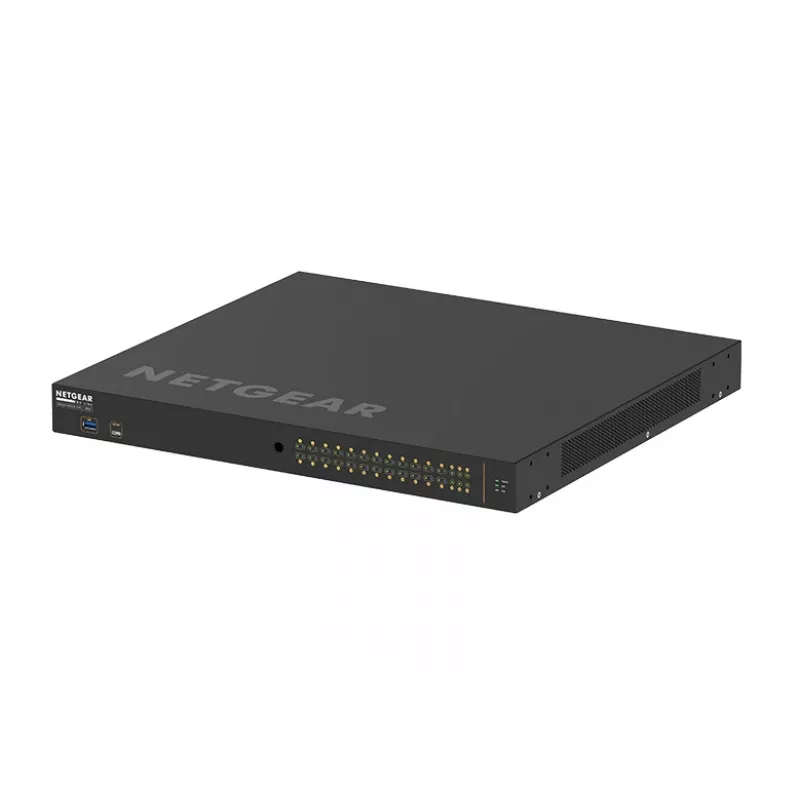 NETGEAR M4250-26G4XF-PoE+ valdomas L2/L3 gigabitinis Ethernet (10/100/1000) jungiklis su PoE+ 1U juodas