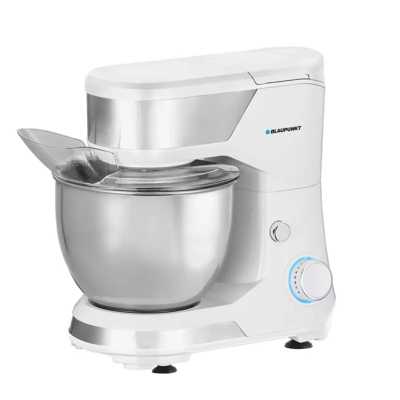 BLAUPUNKT SMM501 maišytuvas – 5 L nerūdijančio plieno dubuo, 1000 W, pakeliama galva, sukamas valdiklis, baltas