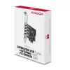 „Axagon PCEU-43RS“ PCIe kortelė – 4x USB 5 Gbps prievadai, dvigubas maitinimas, „Renesas PD720201“, standartinis ir žemo profilio laikikliai