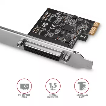 Axagon PCEA-P1N PCIe adapteris – 1 lygiagretusis prievadas su SP ir LP