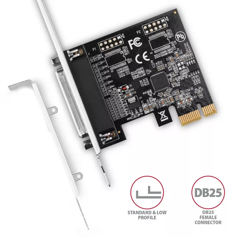 Axagon PCEA-P1N PCIe adapteris – 1 lygiagretusis prievadas su SP ir LP