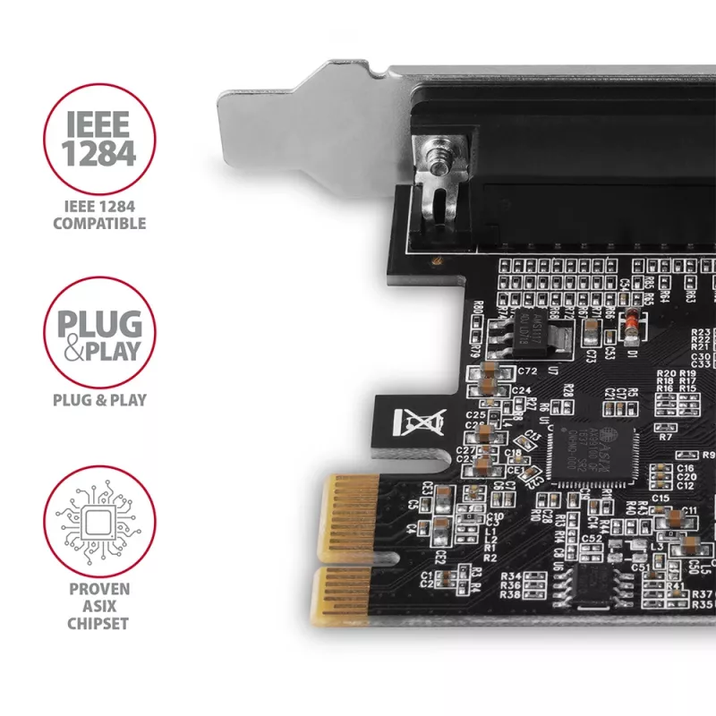 Axagon PCEA-P1N PCIe adapteris – 1 lygiagretusis prievadas su SP ir LP