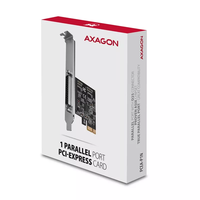 Axagon PCEA-P1N PCIe adapteris – 1 lygiagretusis prievadas su SP ir LP
